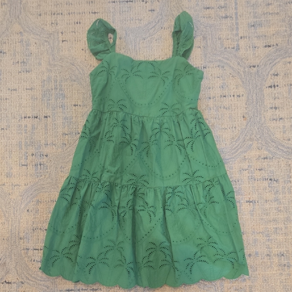 Chelsea & Violet Green Ruffled Smocked Sundress